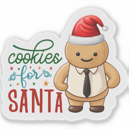 クリスマスのサンタへの喜ばしいクッキーの配信 シール (正面)