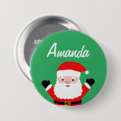 クリスマスのサンタカートゥーン名ボタンパーティー 缶バッジ (正面&裏面)