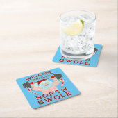 クリスマスのサンタクロースおもしろいなSwoleの重量挙げ選手 スクエアペーパーコースター (インサイチュ)