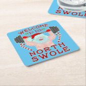 クリスマスのサンタクロースおもしろいなSwoleの重量挙げ選手 スクエアペーパーコースター (アングル)
