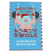 クリスマスのサンタクロースおもしろいなSwoleの重量挙げ選手 ミディアムペーパーバッグ (正面)