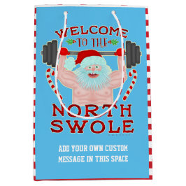 クリスマスのサンタクロースおもしろいなSwoleの重量挙げ選手 ミディアムペーパーバッグ