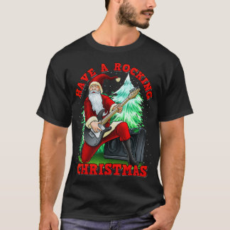 クリスマスのサンタクロースが揺れている Tシャツ