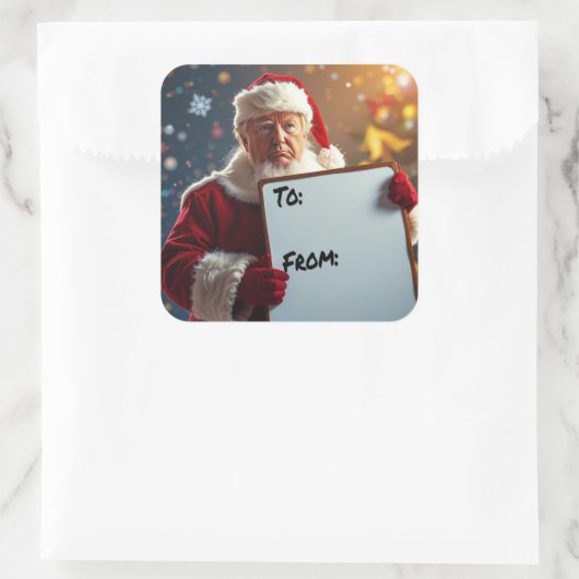 クリスマスのサンタクロースとしてドナルド・トランプから スクエアシール (バッグ)
