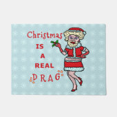 クリスマスのサンタクロースのおもしろいなドラッグのBahのばかばかしいパーティー ドアマット (正面)