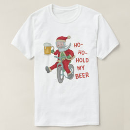 クリスマスのサンタクロースのおもしろいな把握私のビールユーモア Tシャツ