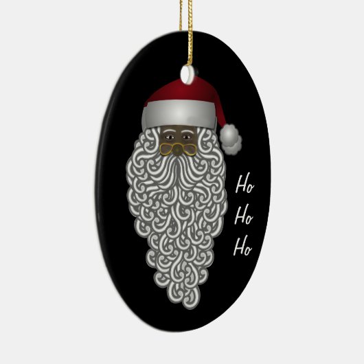 クリスマスのサンタクロースのアフリカ系アメリカ人のカスタム セラミックオーナメント (右)