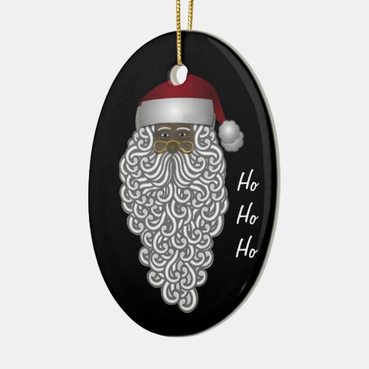 クリスマスのサンタクロースのアフリカ系アメリカ人のカスタム セラミックオーナメント (左)