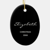 クリスマスのサンタクロースのアフリカ系アメリカ人のカスタム セラミックオーナメント (裏面)