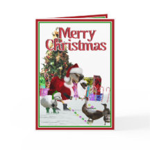 クリスマスのサンタクロースのガチョウとアヒル