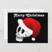 クリスマスのサンタクロースのスカル シーズンポストカード (正面/裏面)