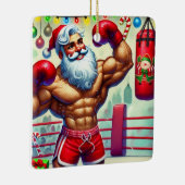 クリスマスのサンタクロースのボクシング セラミックオーナメント (右)