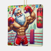 クリスマスのサンタクロースのボクシング セラミックオーナメント (左)
