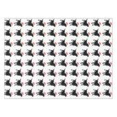 クリスマスのサンタクロースの帽子を身に着けている黒い実験室犬 テーブルクロス (正面(横))