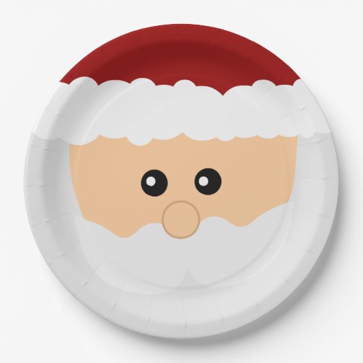 クリスマスのサンタクロースの紙皿 ペーパープレート (正面)