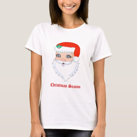 クリスマスのサンタクロース Tシャツ (正面)