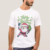 クリスマスのサンタクロース Tシャツ (正面)