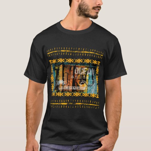 クリスマスのサンタフィッシング Tシャツ (正面)