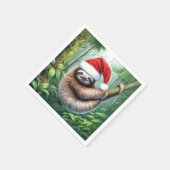 クリスマスのサンタラのスロー　レインジャングルにて スタンダードカクテルナプキン (角)
