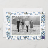 クリスマスのサンタ写真(青) シーズンカード (裏面)