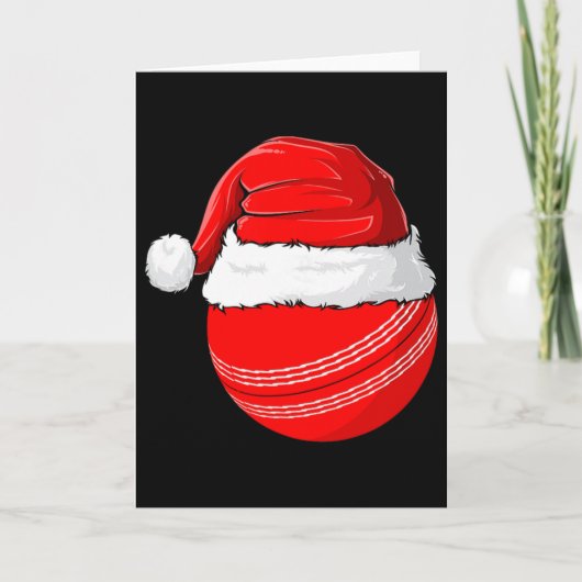 クリスマスのサンタ帽子 クリスマス クリケット カード (正面)