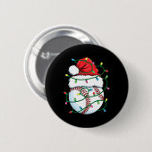 クリスマスのサンタ帽子 メンズ 少年 Xmas L 缶バッジ (正面&裏面)
