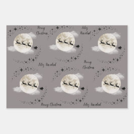 クリスマスのサンタ ラッピングペーパーシート