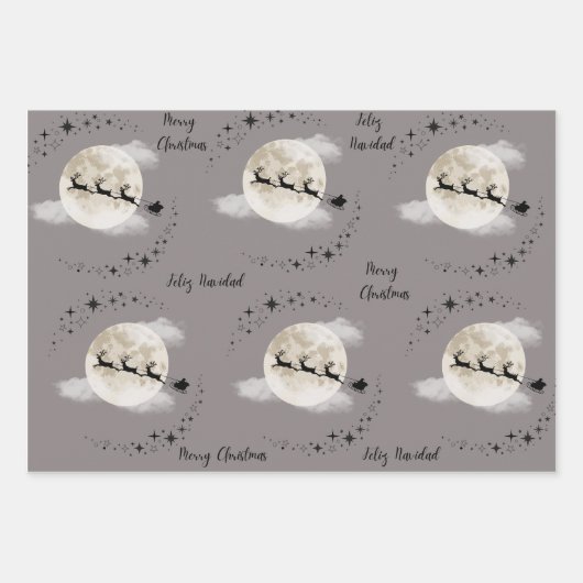 クリスマスのサンタ ラッピングペーパーシート (正面2)