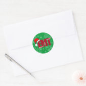 クリスマスのサンタEMTの緊急の医学の技術者 ラウンドシール (封筒)