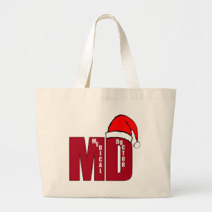クリスマスのサンタMD -医者 ラージトートバッグ