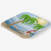 クリスマスのサンドマン トロピカルビーチ ペーパープレート (傾斜あり)