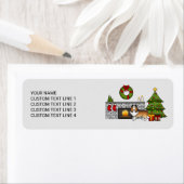 クリスマスのシェットランド・ シープドッグルーム&文字のセーブル犬 ラベル (インサイチュ)