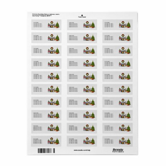 クリスマスのシェットランド・ シープドッグルーム&文字のセーブル犬 ラベル (フルシート)