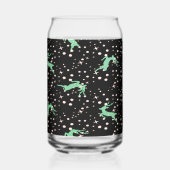クリスマスのシカと星の冬のパターン ガラス缶 (左)