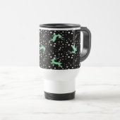クリスマスのシカと星の冬のパターン トラベルマグ (正面右)