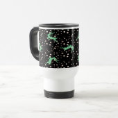 クリスマスのシカと星の冬のパターン トラベルマグ (正面左)