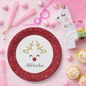 クリスマスのシカの紙皿 ペーパープレート (パーティー)