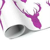 クリスマスのシカの頭部、枝角、雄鹿 ラッピングペーパー (ロールコーナー)