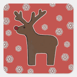 クリスマスのシカ! スクエアシール