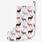 クリスマスのシカ/トナカイの装飾的なパターン スモールクリスマスストッキング (裏面)