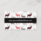 クリスマスのシカ/トナカイの装飾的なパターン 名刺 (裏面)