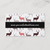 クリスマスのシカ/トナカイの装飾的なパターン 名刺 (裏面)
