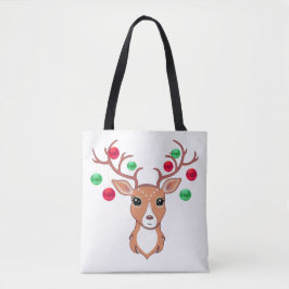 クリスマスのシカ トートバッグ