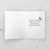 クリスマスのシクミドリの水彩画の母 カード (内部)