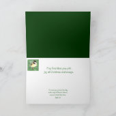クリスマスのシジュウカラの鳥とヒイラギの聖書の言葉 シーズンカード (内部)