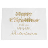 クリスマスのシックな台本の新しいミスタークールズ結婚とミセス ラージペーパーバッグ (正面)