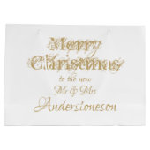 クリスマスのシックな台本の新しいミスタークールズ結婚とミセス ラージペーパーバッグ (裏面)