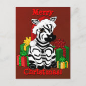 クリスマスのシマウマの郵便はがき シーズンポストカード (正面)