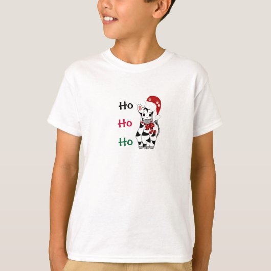 クリスマスのシマウマ Tシャツ (正面)