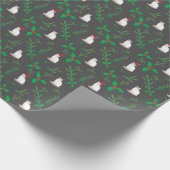 クリスマスのシャムのサンタ猫 ラッピングペーパー (角)